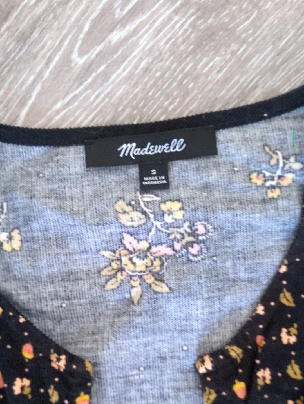 Madewell Black Floral Peplum Blouse - Picture 2 of 4